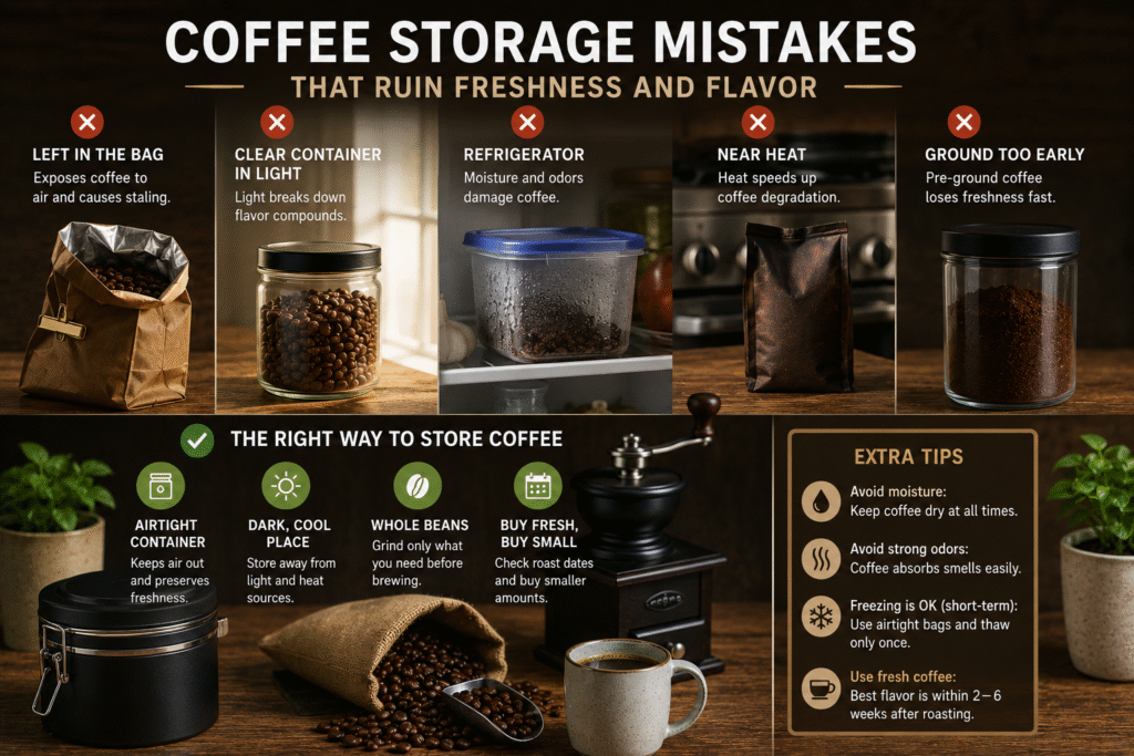 Coffee Storage Mistakes That Ruin Freshness and Flavor